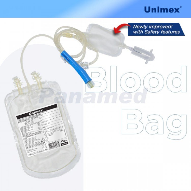 Unimex Blood Bag  with Needle Cover and Sampling Bag
